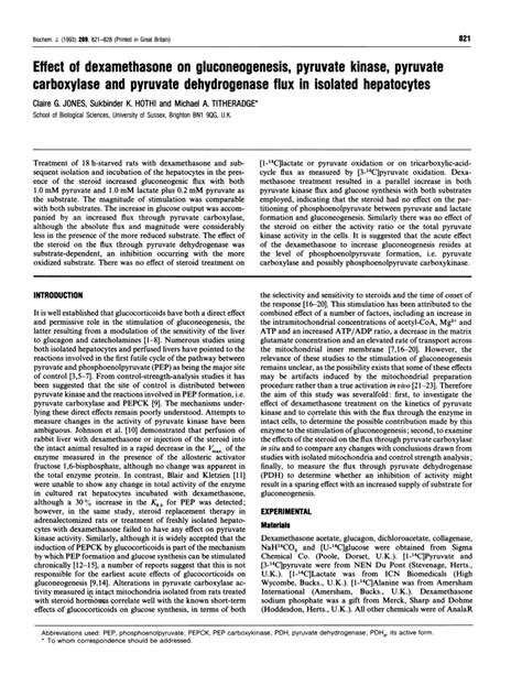 Pdf Effect Of Dexamethasone On Gluconeogenesis Pyruvate Kinase