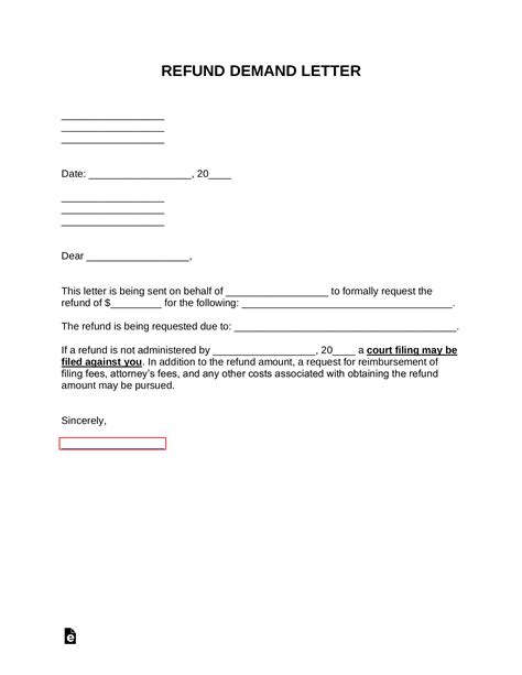 Sample Of Demand Letter For Refund