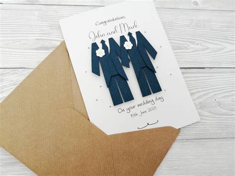 Same Sex Gay Wedding Card Wedding Day Card Grooms Card Etsy Uk
