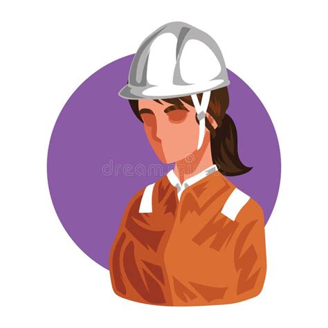 Construction Woman Engineer Vector Illustration Decorative Design