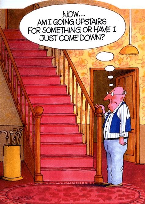 am i going upstairs or just come down old age humor funny cartoons senior humor