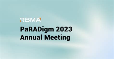 Tradeshow Rbma Paradigm 2023 Annual Meeting