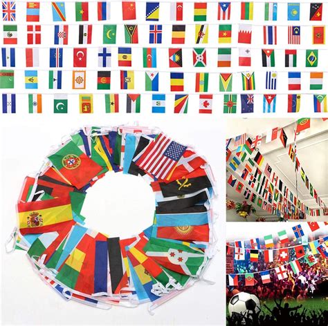 Qune 100 Countries String Flag International Flags Of The World