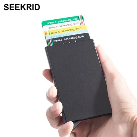 SEEKRID Automatic Aluminum Cardprotector Credit Card Holder Alloy ID