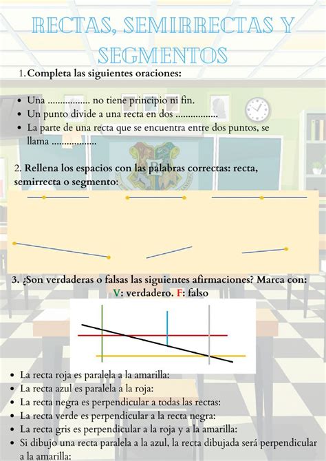 Ficha Interactiva De Rectas Semirrectas Y Segmentos Para 4 Puedes