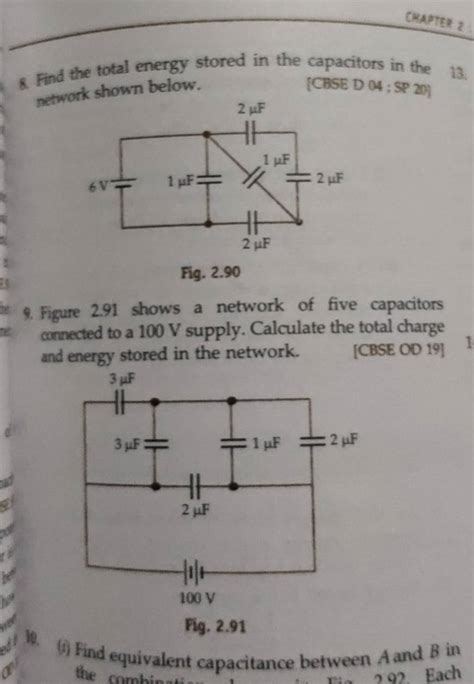 8 Find The Total Energy Stored In The Capacitors In The Network Shown Be