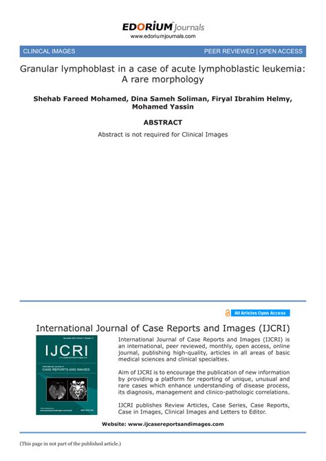 Pdf International Journal Of Case Reports And Images Ijcri Granular