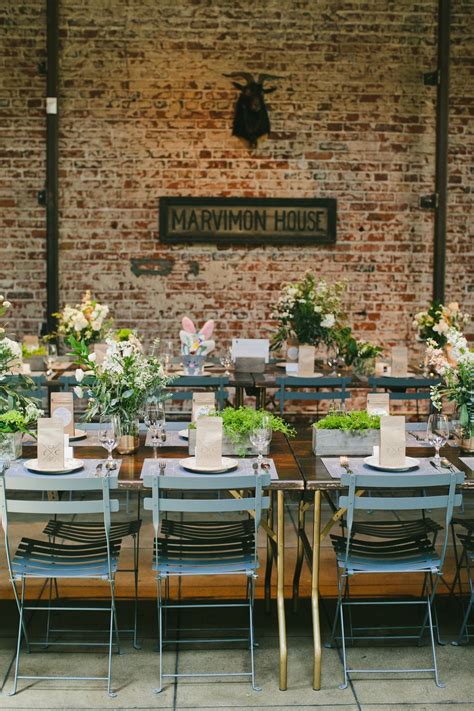Whimsical Brunch Wedding In Downtown Los Angeles Wedding Table Deco