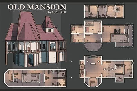 Old Mansion Dndmaps Old Mansion Building Map Mansions
