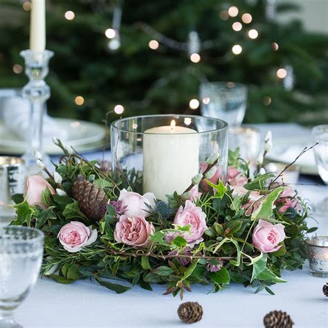 Woodland Antique Table Wreath Christmas Flower Arrangements
