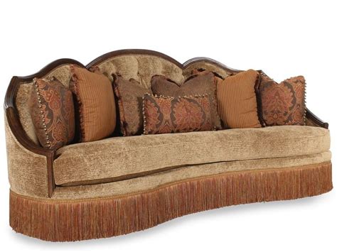 With Wood Trim Chenille Sofa Traditional Living Room Fabric And Wood