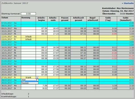 Original Arbeitszeiterfassung Excel Bibliothek Kostenlose Vorlagen