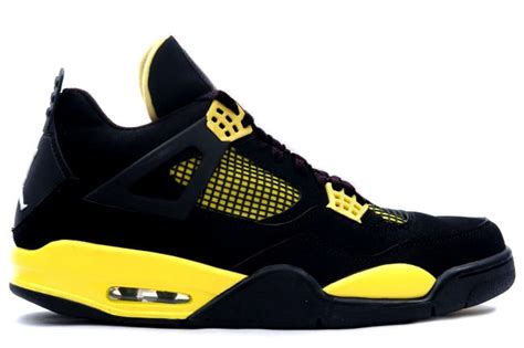 Air Jordan 4 Thunder Black And Yellow Black An Yellow Air Jordans
