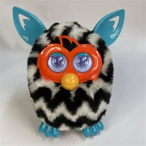 Furby Boom Black And White Stripes Interactive Pet Zig Zag Electronic