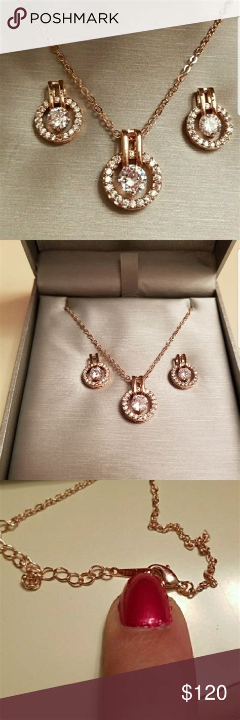 Nib Zales Earring And Necklace Set Rose Gold Zales💫 Necklace Set Zales