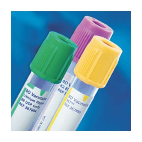 Blood collection tubes colour coding. BD Vacutainer™ Plastic Blood Collection Tubes with Lithium ...