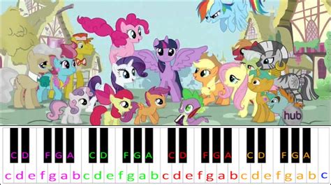 Friendship Is Magic My Little Pony Theme Piano Letter Notes