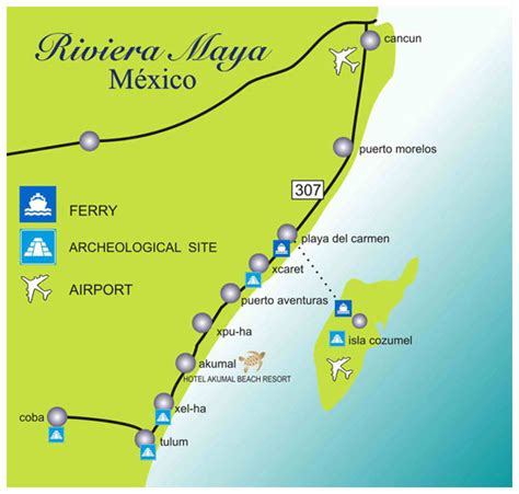 Mapa De Ubicación De Akumal Beach Resort