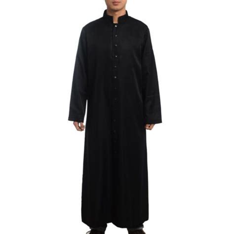 Roman Black Priest Cassock Robe Gown Clergyman Vestments