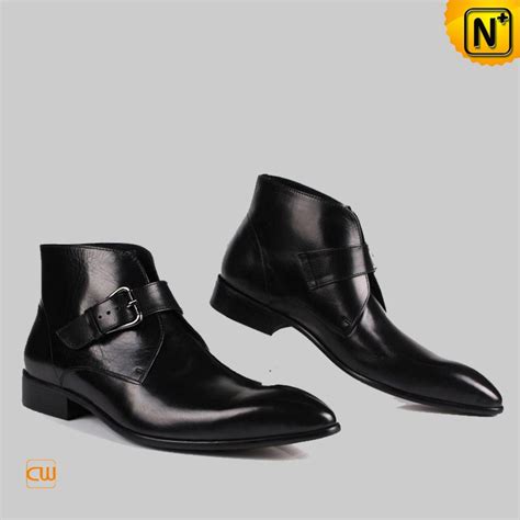 Mens Black Italian Leather Dress Boots Cw763338