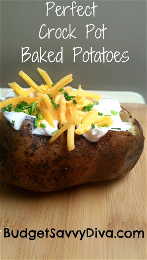 How to make crock pot baked potatoes. Crock Pot Baked Potatoes Recipe | Budget Savvy Diva
