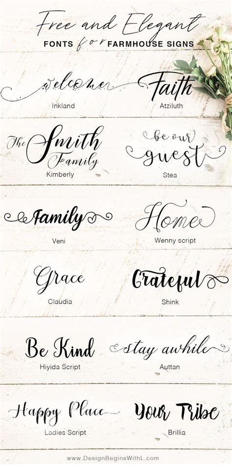 Free And Elegant Fonts For Farmhouse Signs Cricut Fonts Lettering