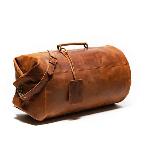 Leather Military Duffle Bag 20″ Distressed Brown Hides Canada