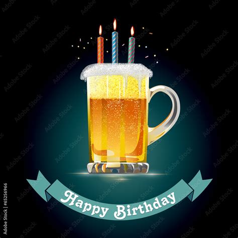 Happy Birthday For Beer Lovers Vector De Stock Adobe Stock