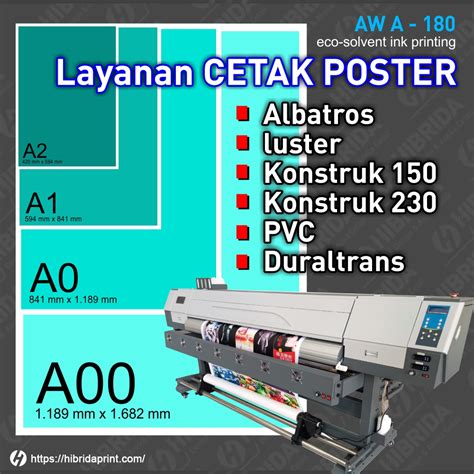 Cetak Poster Ukuran A0 Eco Print Aw 180