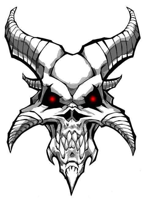 Drawings Of Demon Skulls Clip Art Library