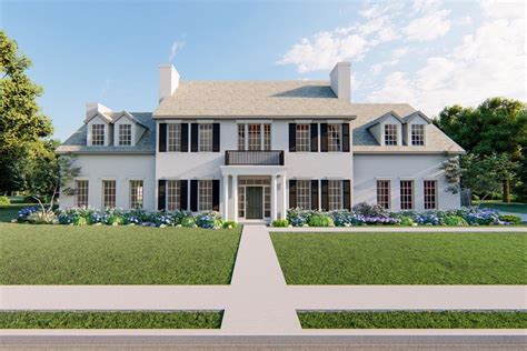5 Bedroom Colonial Home Plan Colonial House House Plans House Exterior