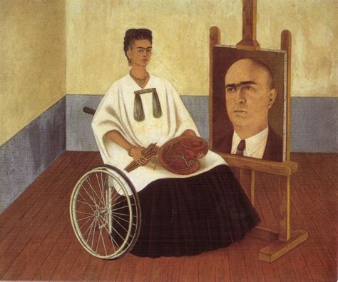 In diesem selbstbildnis bezieht sich frida kahlo auf die natur. Self-Portrait with the Portrait of Doctor Farill, 1951 ...