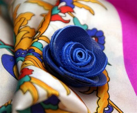 Lapel Flower Magnetic Handmade Cobalt Blue Butter Soft Leather Etsy