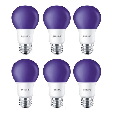Philips 60w Equivalent A19 Purple Non Dimmable Led Light Bulb 6 Pack