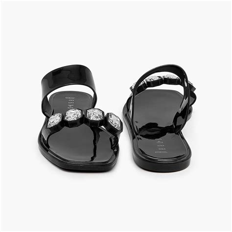 Buy Black Clear Embellished Chappal Shoeplanetpk