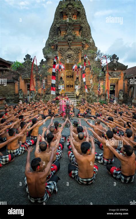 Performance Of The Balinese Kecak Dance Ubud Bali Indonesia Stock