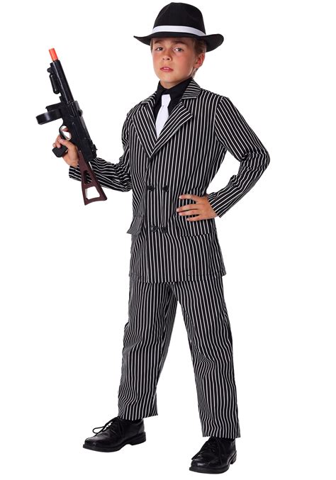 Boys Deluxe Gangster Costume Child 20s Gangster Halloween Costumes