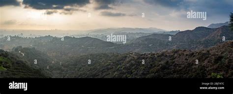 Dramatic Overlook Of Griffith Park From Mount Hollywood Trail On A Hazy