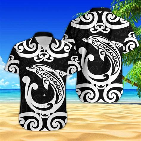 Aotearoa Maori Koru Aihe Hawaii Shirt Maori Pattern Hawaii Shirt Dolphins Lovers 3d Hawaiian Set