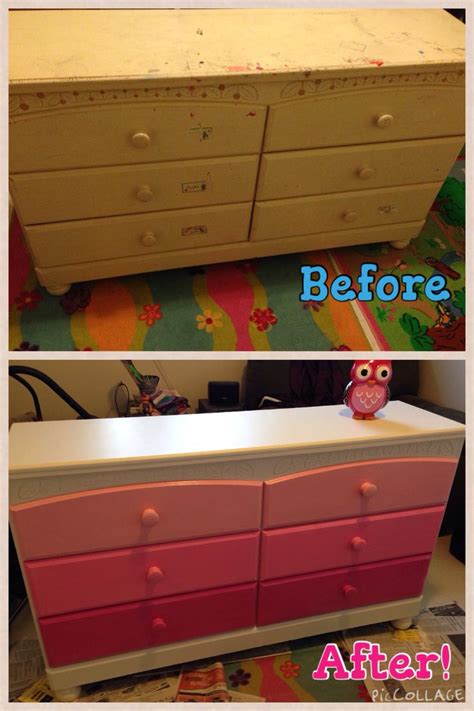 Dresser Remodel Pink Ombré Dresser Remodel Dresser Sweet Home