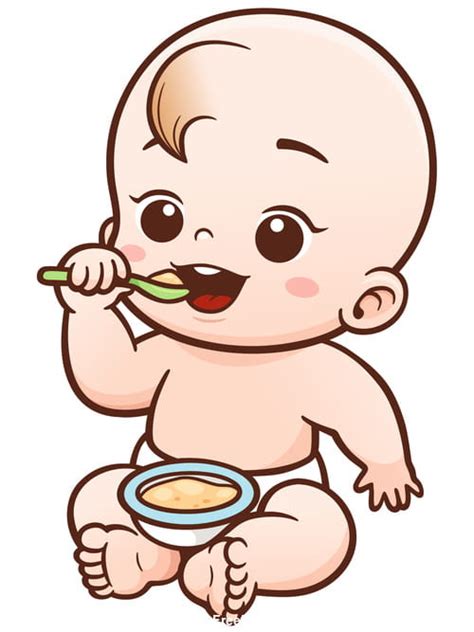 Bayi Makan Vektor Ilustrasi Vektor Eps Uidownload