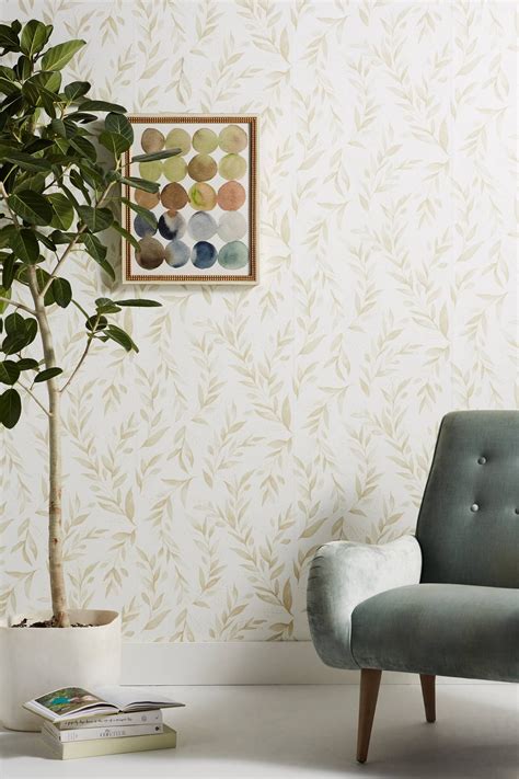 Magnolia Home Olive Branch Wallpaper Anthropologie Wallpaper Decor