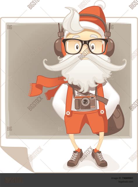 Santa Claus Hipster Vector And Photo Free Trial Bigstock