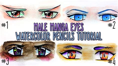 Anime eyes often do a lot more than just see. 4 TYPES  WATERCOLOR PENCILS  HOW TO DRAW MALE ANIME EYES - drawing tutorial for beginners ...