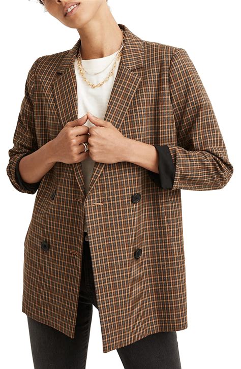 Madewell Caldwell Plaid Double Breasted Blazer Regular And Plus Size