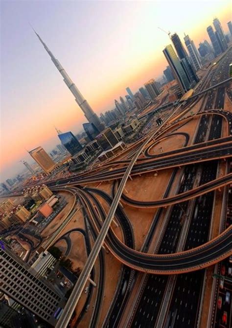 Dubai Road System At Sunset Visit Dubai Dubai Dubai City