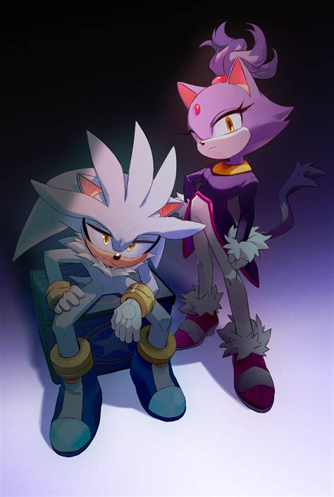 Blaze The Cat And Silver The Hedgehog Sonic Drawn By Miijiu Danbooru