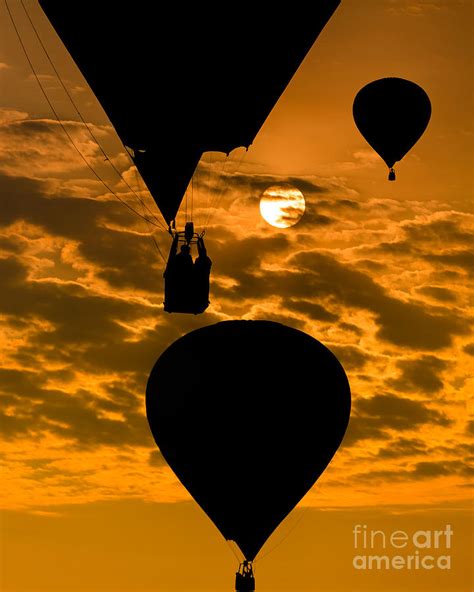 Hot Air Balloons Against Orange Sky Photograph By Mariusz Blach Fine