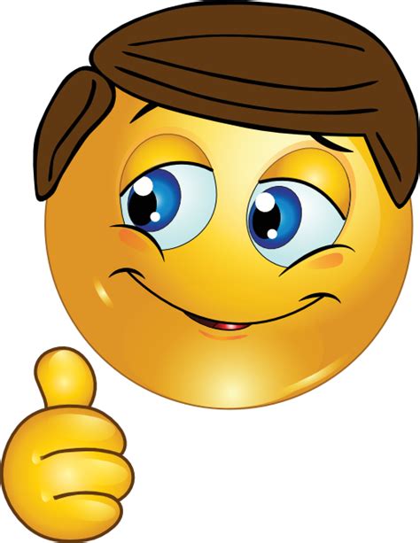 Thumbs Up Boy Smiley Emoticon Clipart I2clipart Royalty Free Public