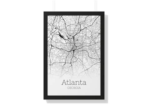 Atlanta Map Print Atlanta Georgia Map Atlanta Wall Art Etsy